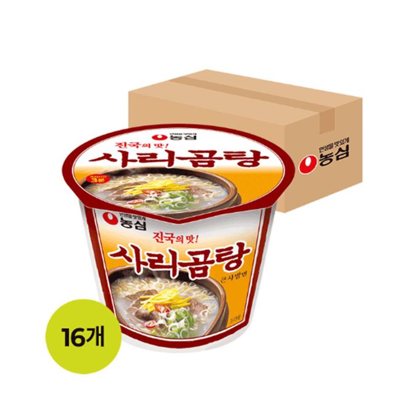 농심 사리곰탕 큰사발면 111g 16개입 1박스 세트