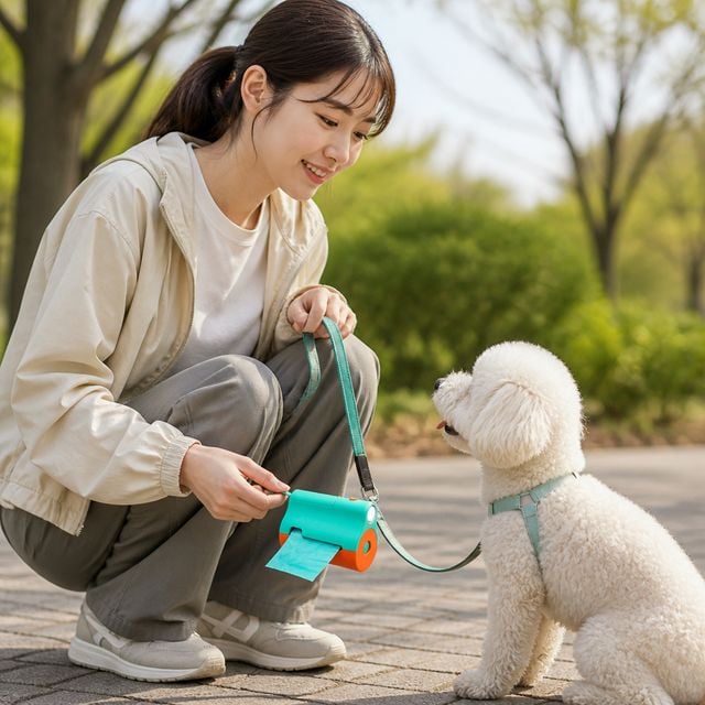 강아지 배변봉투 풉백 파우치 LED 라이트 산책 똥츄 케이스 가방 홀더 클립
