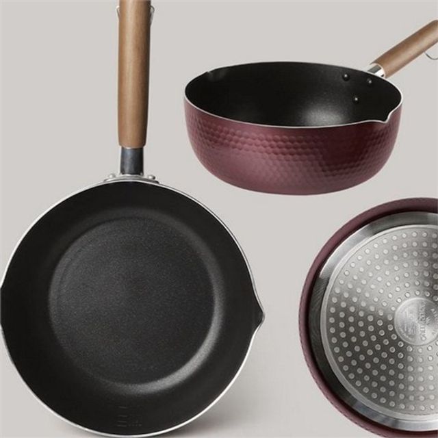 인덕션 편수 냄비 인덕션 라면 냄비 자취생 1인용 다용도 함마톤 나무 가스 무코팅 국수 주방 도구 볶음