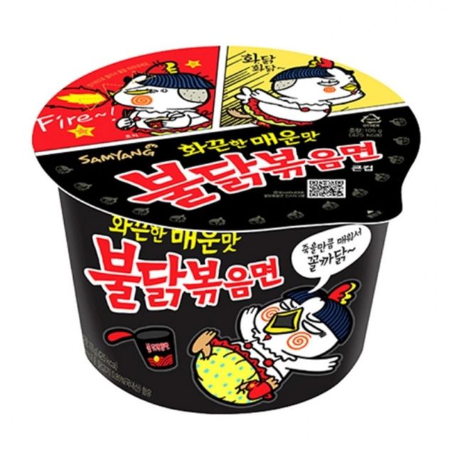 삼양 불닭볶음면 큰컵 105gx16컵 - 매운맛의 정석 대용량 컵라면