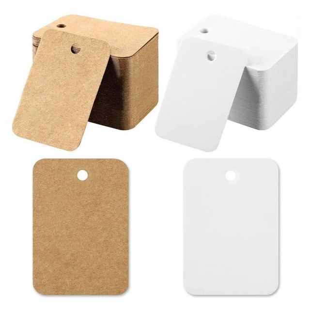 종이택 무지 3.5x5cm 100매 라벨택 크라프트 가격택 선물포장