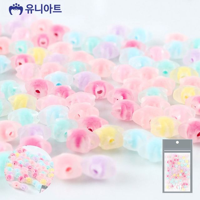 비즈팔찌구슬 비즈공예 티니비즈 13번 파스텔 별 무광 소형