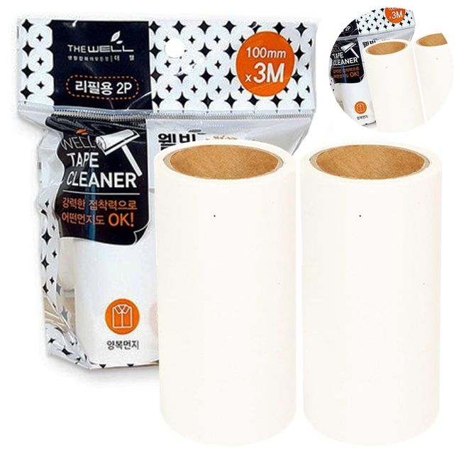 테이프클리너리필 의류먼지제거 테이프크리너 리필2P 10cm x 3M