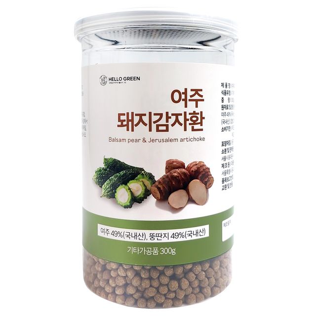 헬로우그린 국내산 여주 돼지감자 환 300g 통형 건강보조식품