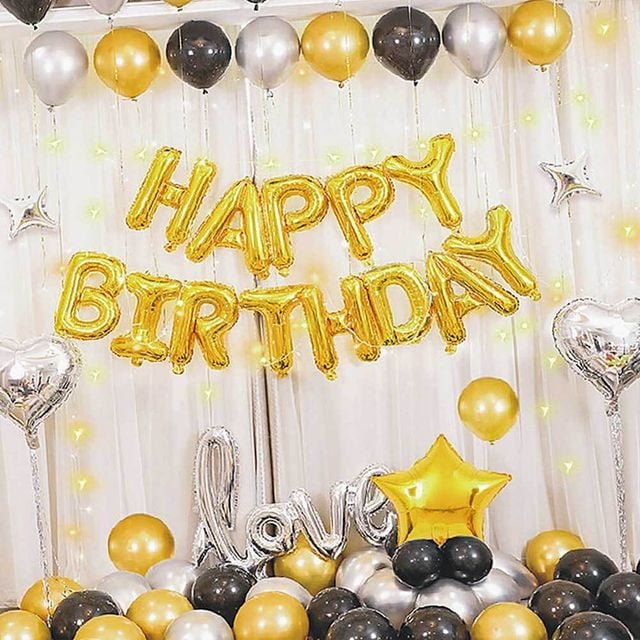 생일파티용품 은박풍선 생일파티풍선세트