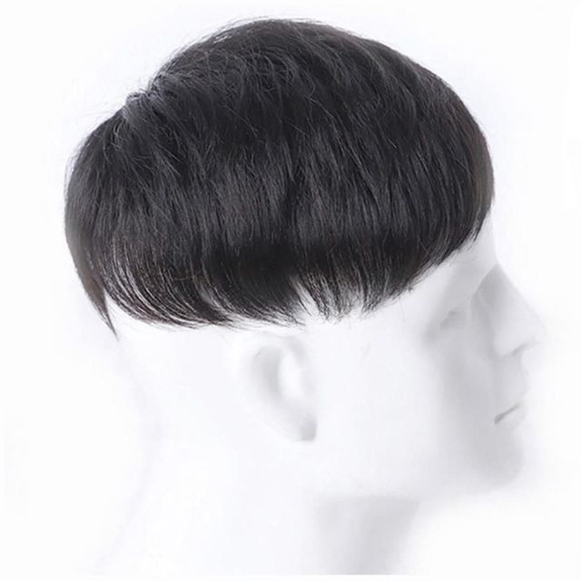 남자 정수리가발 13cm 소형 블랙