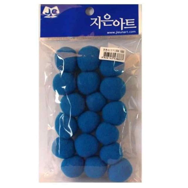 뿅뿅이 30mm 파랑 칼라솜 솜공 파스텔뿅뿅이 핸드메이드부자재