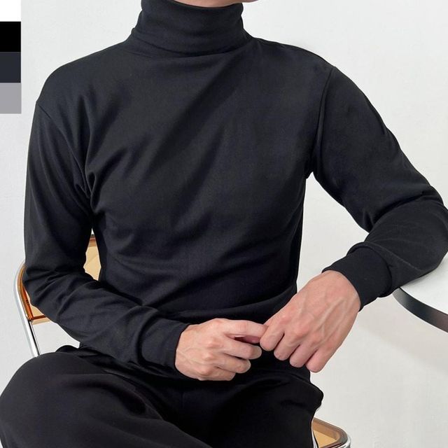 남성 기본 면 목폴라 티 상의
