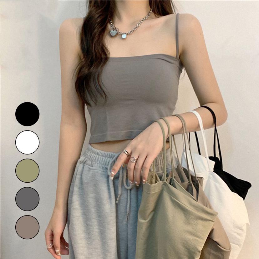 캡나시 브라캡 민소매 끈나시 튜브탑 크롭 이너웨어