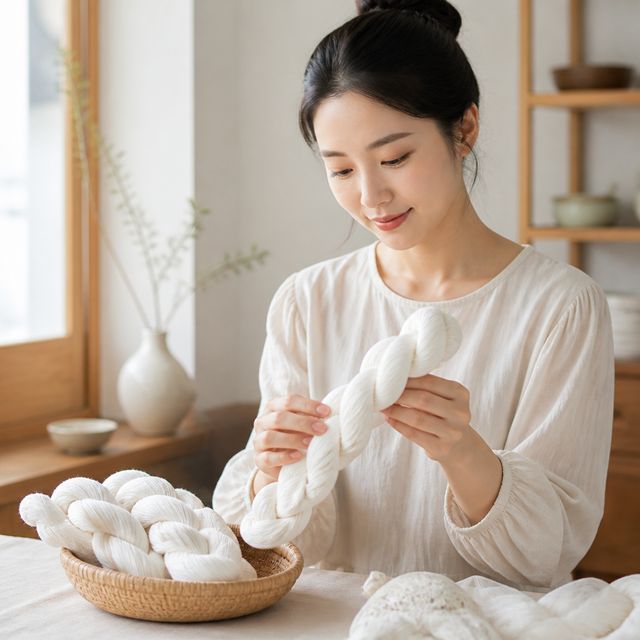 명주실 타래 전통 공예 재료 액막이 명태 소품 돌잡이 자수실 백일상 돌잔치 용품