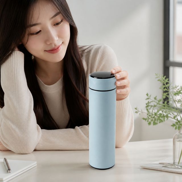 온도측정 텀블러 휴대용 스테인리스 보온병 LED 디스플레이