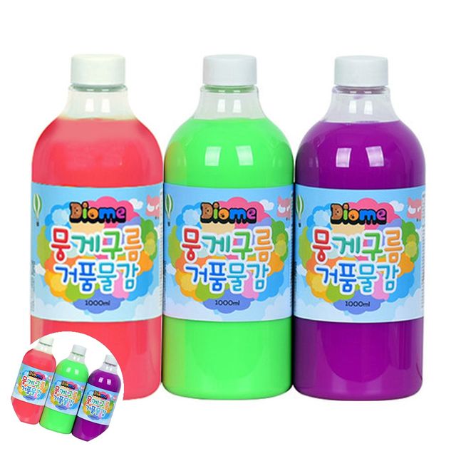미술활동 어린이미술교육 미술놀이 뭉게구름 거품물감 리필 1000ml 3색 B세트