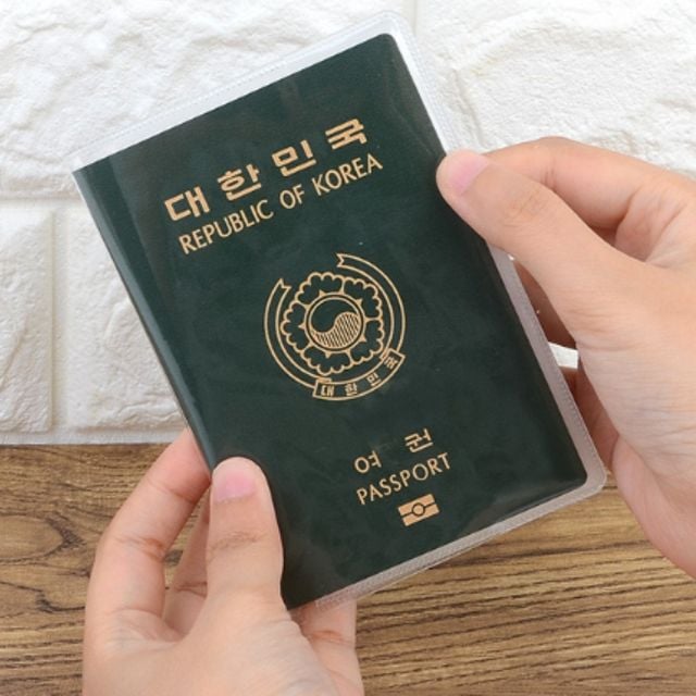 기본 심플 투명 여권 케이스 커버 티켓 카드 수납