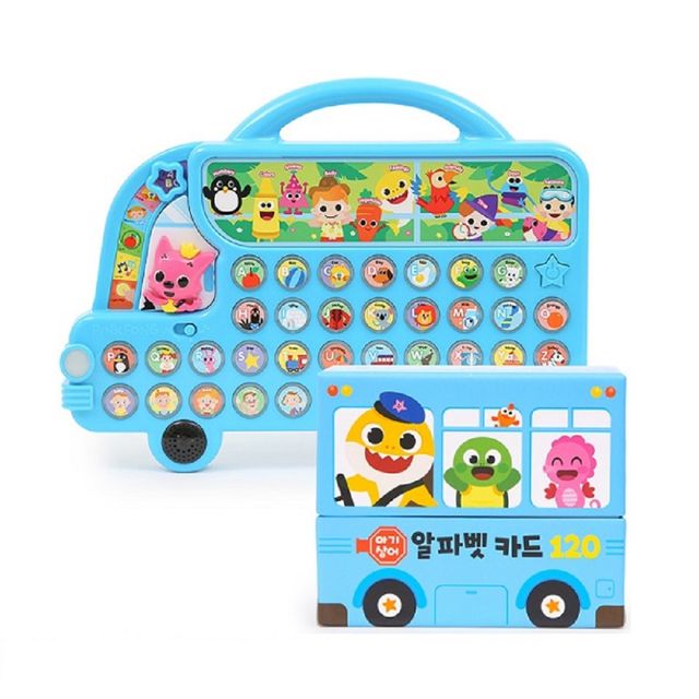 핑크퐁 언어학습 버스 알파벡 단어카드 디지털 완구