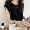 여성 루즈핏 찰랑찰랑 민소매 나시 티셔츠 상의 - 이미지 3