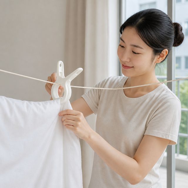 빨래 집게 대형 이불 고정 화이트 세탁 건조 용품