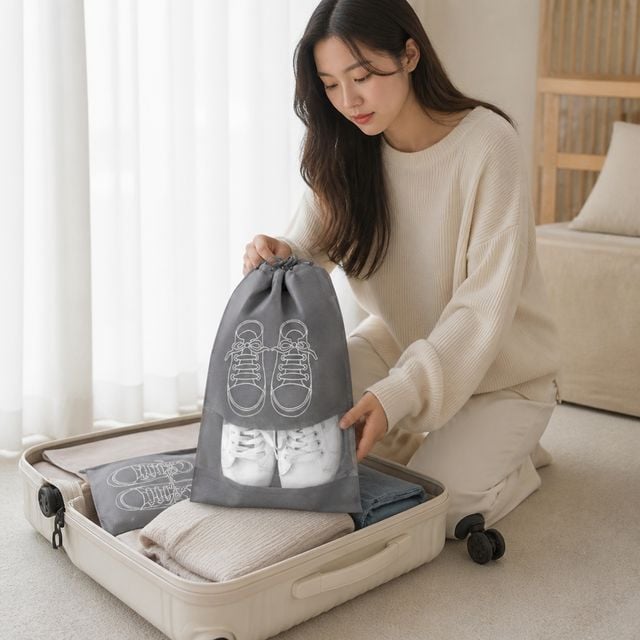 신발 보관 파우치 대형 여행 수납 주머니 학생 학원용 가방 보조