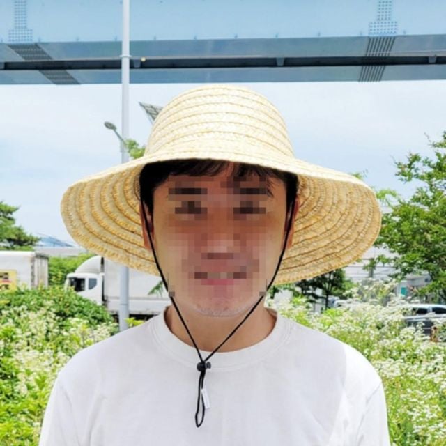 43cm 주말농장 모자 밀짚 농사용 밀짚모자 밭일 농부 작업모자 챙넓은 빅사이즈