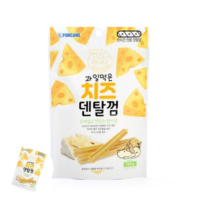강아지건강간식 강아지산책간식 치즈덴탈껌 바나나 100g 강아지 간식