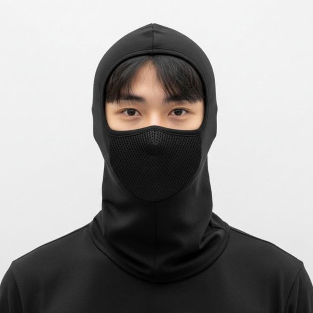 호흡이 편한 바라클라바 메쉬 후드워머 마스크 겨울 넥워머 모자 여성 복면