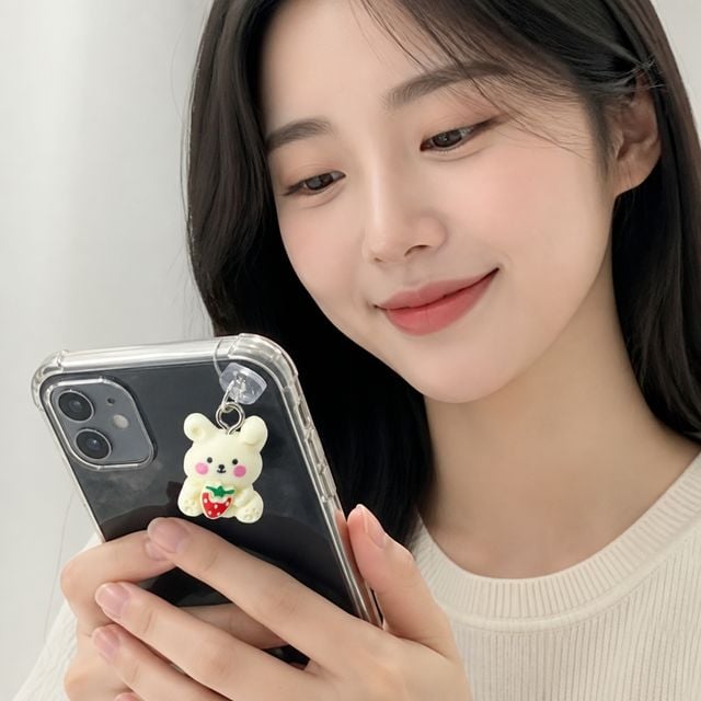딸기토끼 스마트폰 충전 단자 먼지 휴대폰 포트 커넥터 액세서리 - 이미지 1
