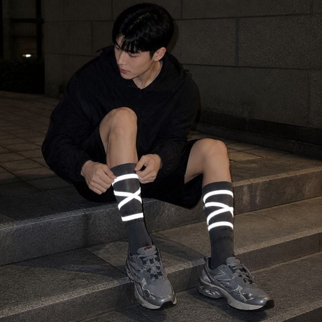 야광 스트랩 양말 긴목 디자인 형광 발광 커플 선물 잡화