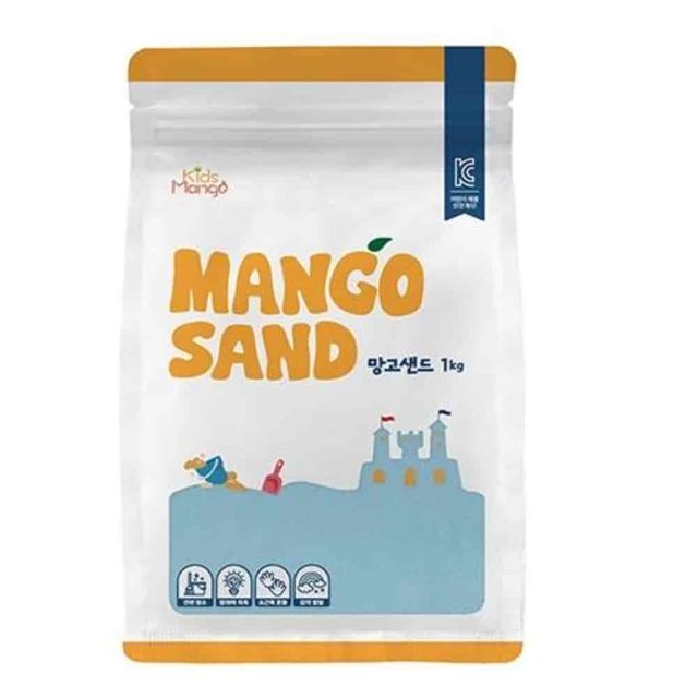 망고샌드 1kg 블루 부드러운모래 촉감놀이모래 먼지없는모래 모래놀이세트