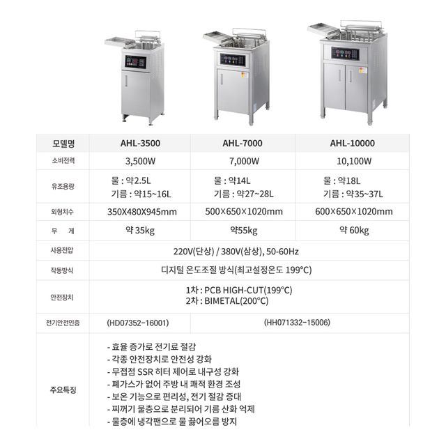 전기단상 웰빙 수유식 튀김기(AHL-3500) - 이미지 2