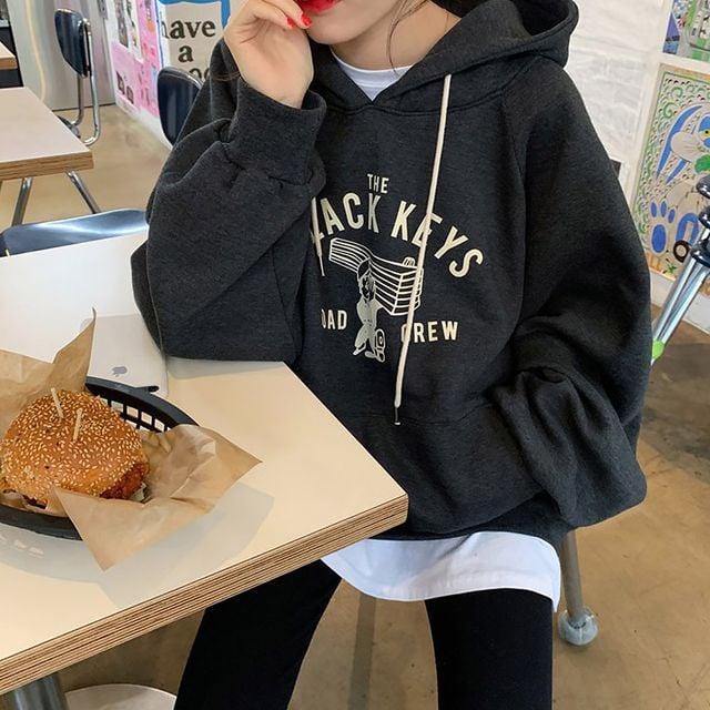 데일리 루즈핏 귀여운 기모 앞포켓 여성 후드 맨투맨