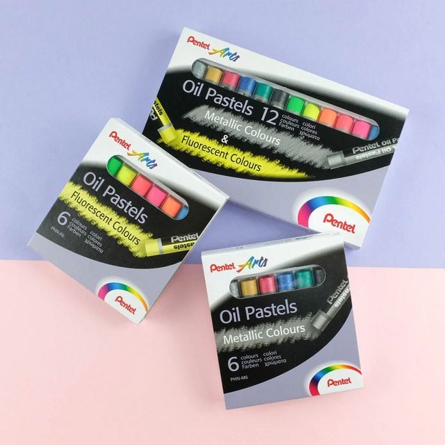 펜텔 Oil Pastel New 형광컬러 6색세트 - 이미지 2