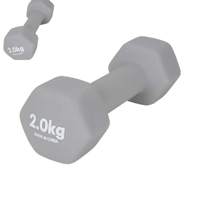 네오프렌 아령 2KG 그레이 덤벨 덤밸 뎀벨 고무아령