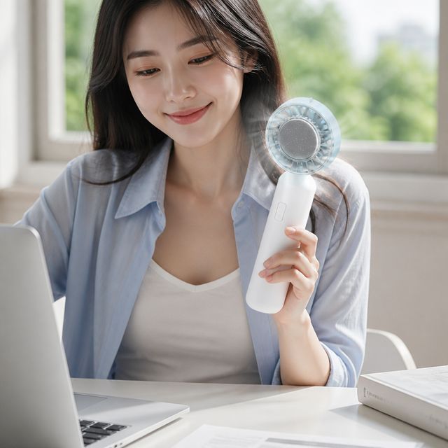 USB 접이식 미니 선풍기 냉방기 휴대용 저소음 핸디형 사무실 책상용 - 이미지 1