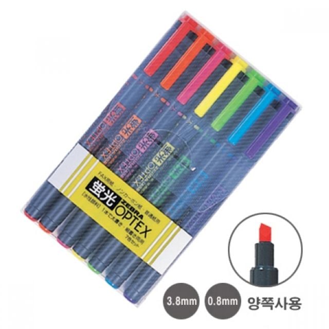 형광마카 양면 형광펜 3.8mm 0.8mm 양쪽사용