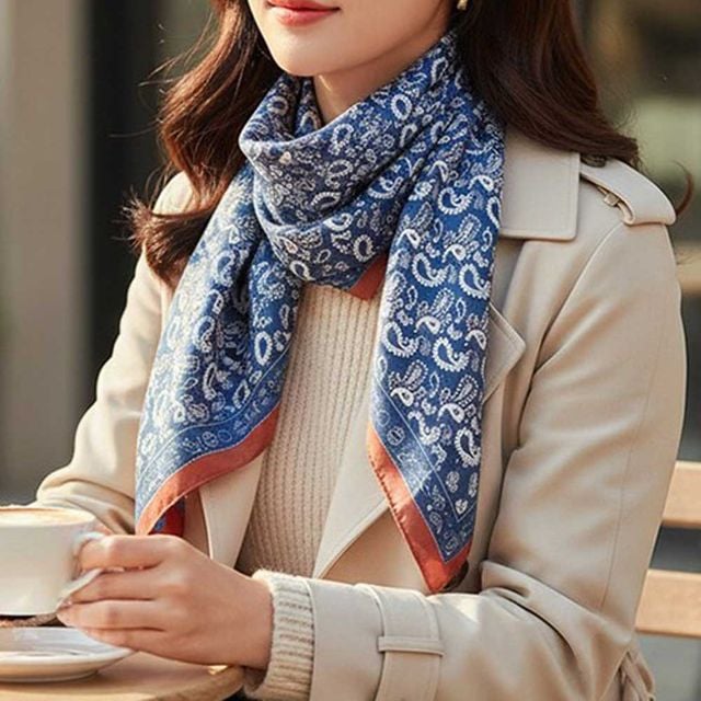페이즐리 사각 반다나 스카프 여성 숄