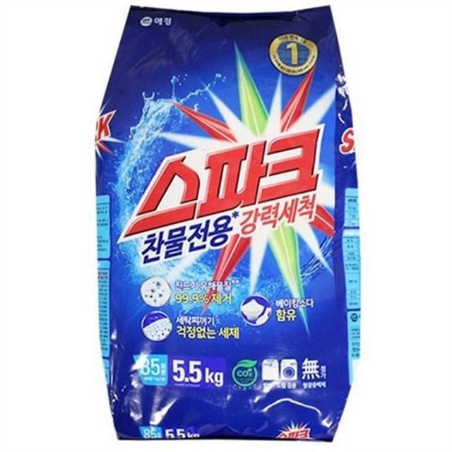 찬물 전용 세탁 세제 가루 세탁 세제 5.5kg 대용량 세척력 세탁용 세탁기 일반 세탁비누 베이킹 찌든때