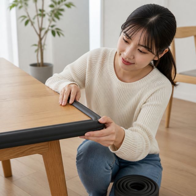 쿠션 블랙 유아 안전가드 폼가드 식탁 책상 모서리방지