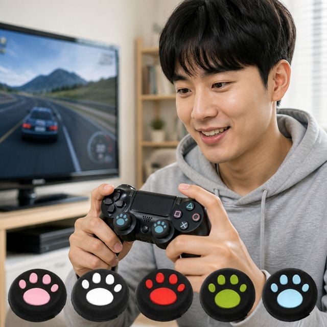 게임패드 아날로그 스틱 고양이 발바닥 조이스틱 캡 2P PS4 PS3 XBOX ONE용 - 이미지 1