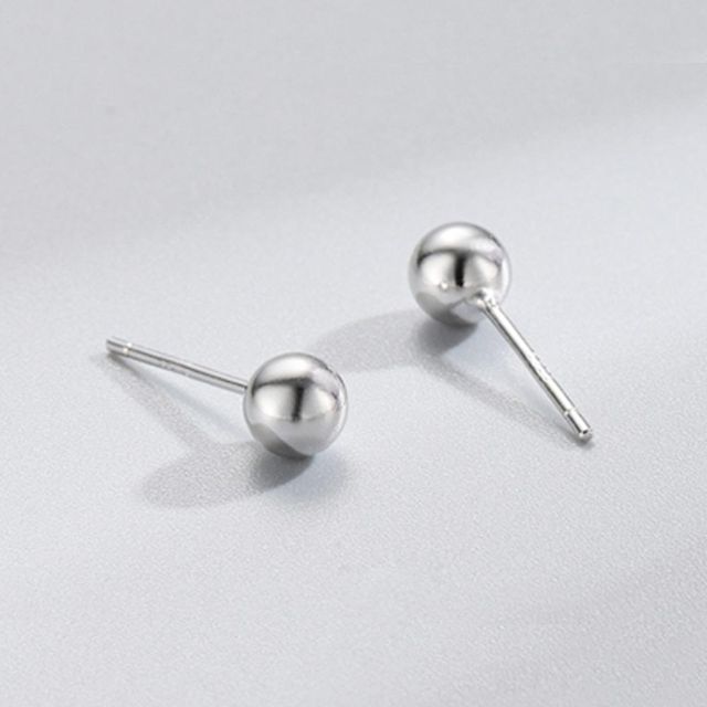 베이직 925실버 골드 볼 귀걸이 은볼귀걸이 2mm 3mm - 이미지 2