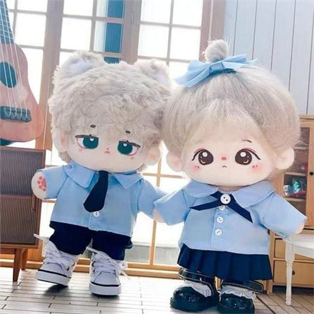 인형 교복 20cm 인형 교복 의상 20cm 아이돌 의상 셔츠 치마 바지 코스튬 컬렉션 놀이 봉제 테마