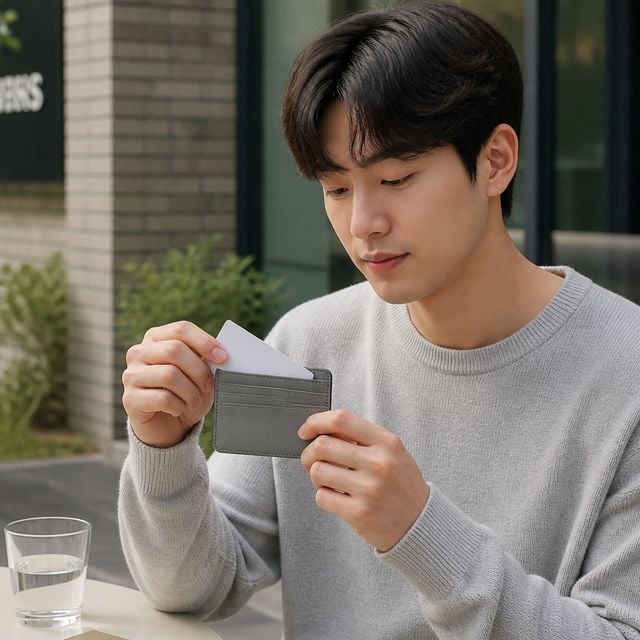 카드 명함지갑 남녀 공용 가죽 슬림 케이스 수납용품 카드홀더