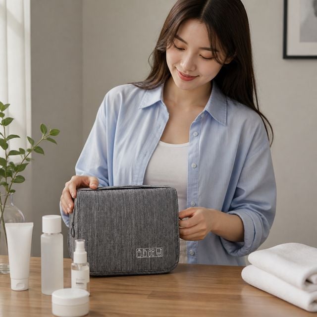 벽걸이 워시백 파우치 여행용 세면도구 가방