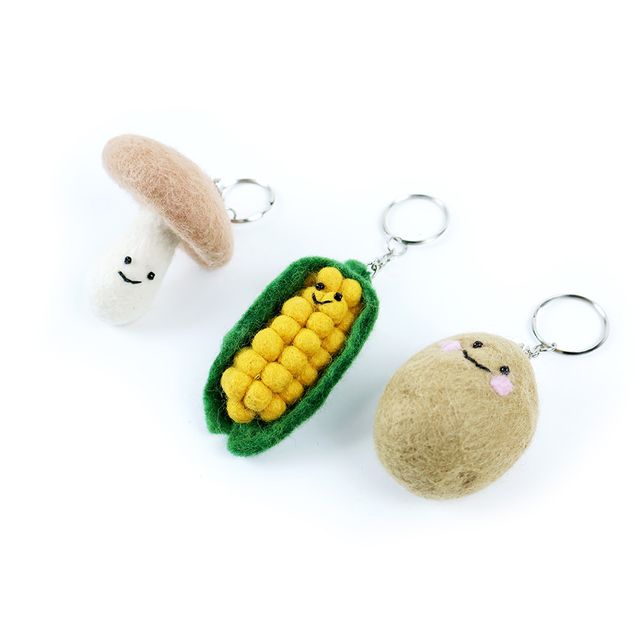 양모펠트 키링 열쇠고리 버섯키링 - 이미지 4