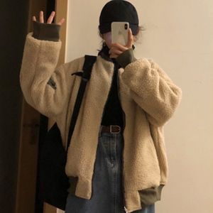 뽀글이 항공 점퍼 블루종 후리스 양털 자켓 겨울 외투 - 이미지 2