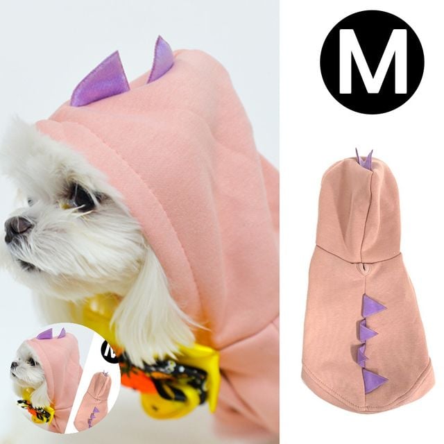 강아지할로윈옷 반려견의류 펫 이벤트 의상 큐티 공룡 핑크 M