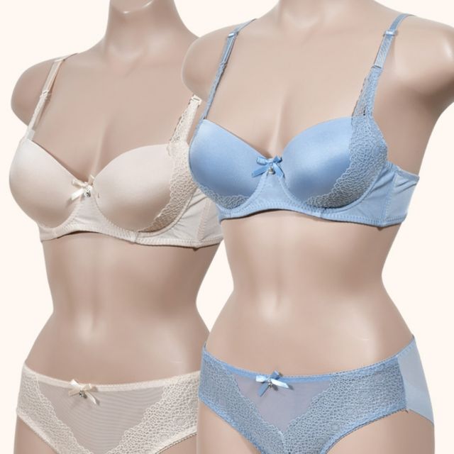 편안한속옷 와이어브래지어 C컵 브라팬티 세트