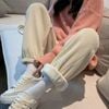 여성 코듀로이 밴딩 바지, 기모 밑단 밴딩 데일리 팬츠 - 이미지 3