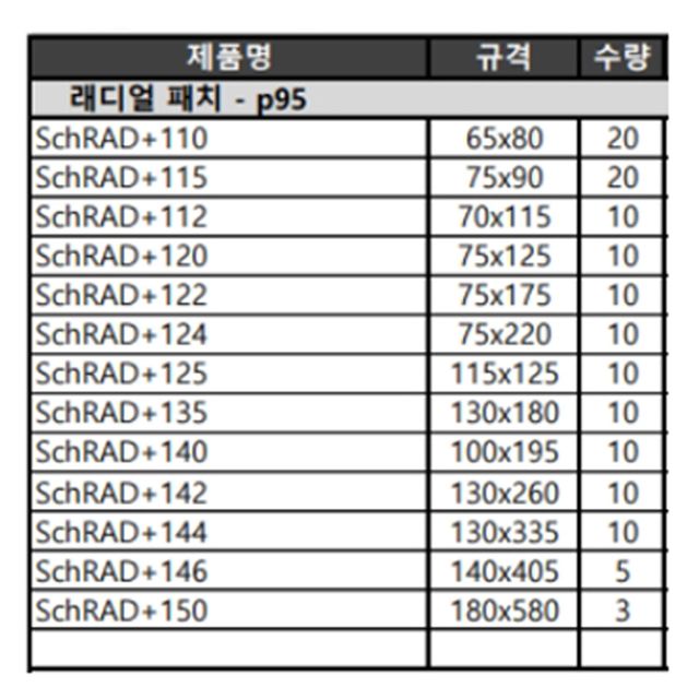 타이어패치 래디얼 패치 빵구 SCHRADER 70x115 10PCS - 이미지 2