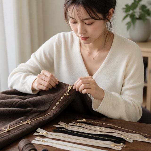 의류 수선용 메탈 지퍼 점퍼 자켓 교체 부자재 40cm 1PCS - 이미지 1