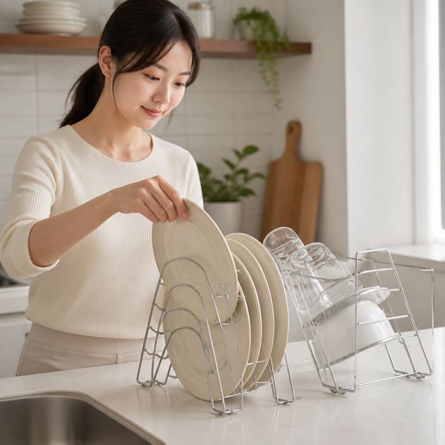 식기건조대 스텐 접시 수납대 주방 그릇 건조 선반 싱크대 정리함