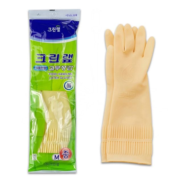 크린랩 식품전용 고무장갑 (중) -O